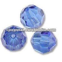 Blue Round Crystal Glass Beads